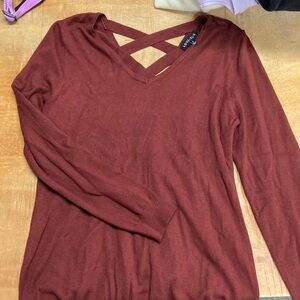 Love Ellie sweater with criss cross detail in back